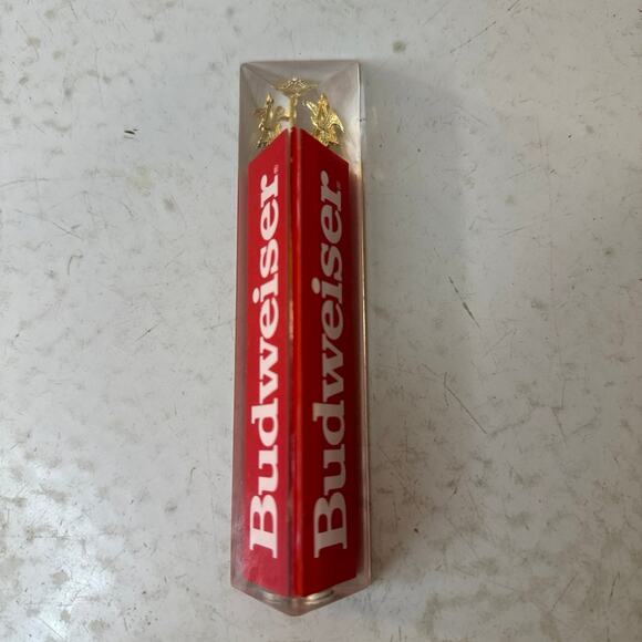 Budweiser Acrylic Lucite 3 Sided Beer Tap Handle   Eagle Retro Vintage - Picture 1 of 6